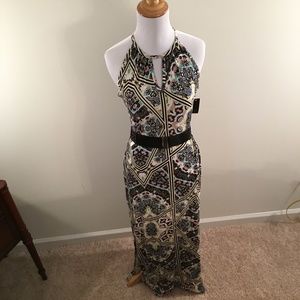 Colorful Mosaic Print Maxi Dress